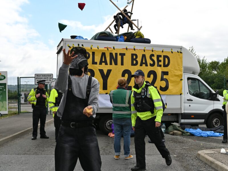 Climate Activists Blockade UK’s Biggest Milk Factory Calling For An End To Dairy